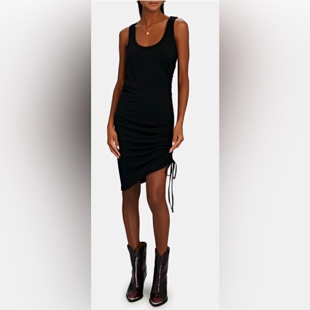 VERONICA BEARD Black Dimitri Ruched Fitted Jersey Tank Dress. Like New. XS